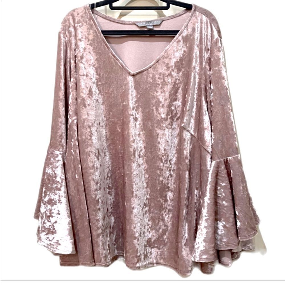 Valerie Stevens Plush Silver Velvet Top!